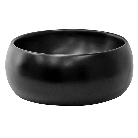 Lavabo negro encimera cerámica sin rebosadero ø 400 x 155 m
