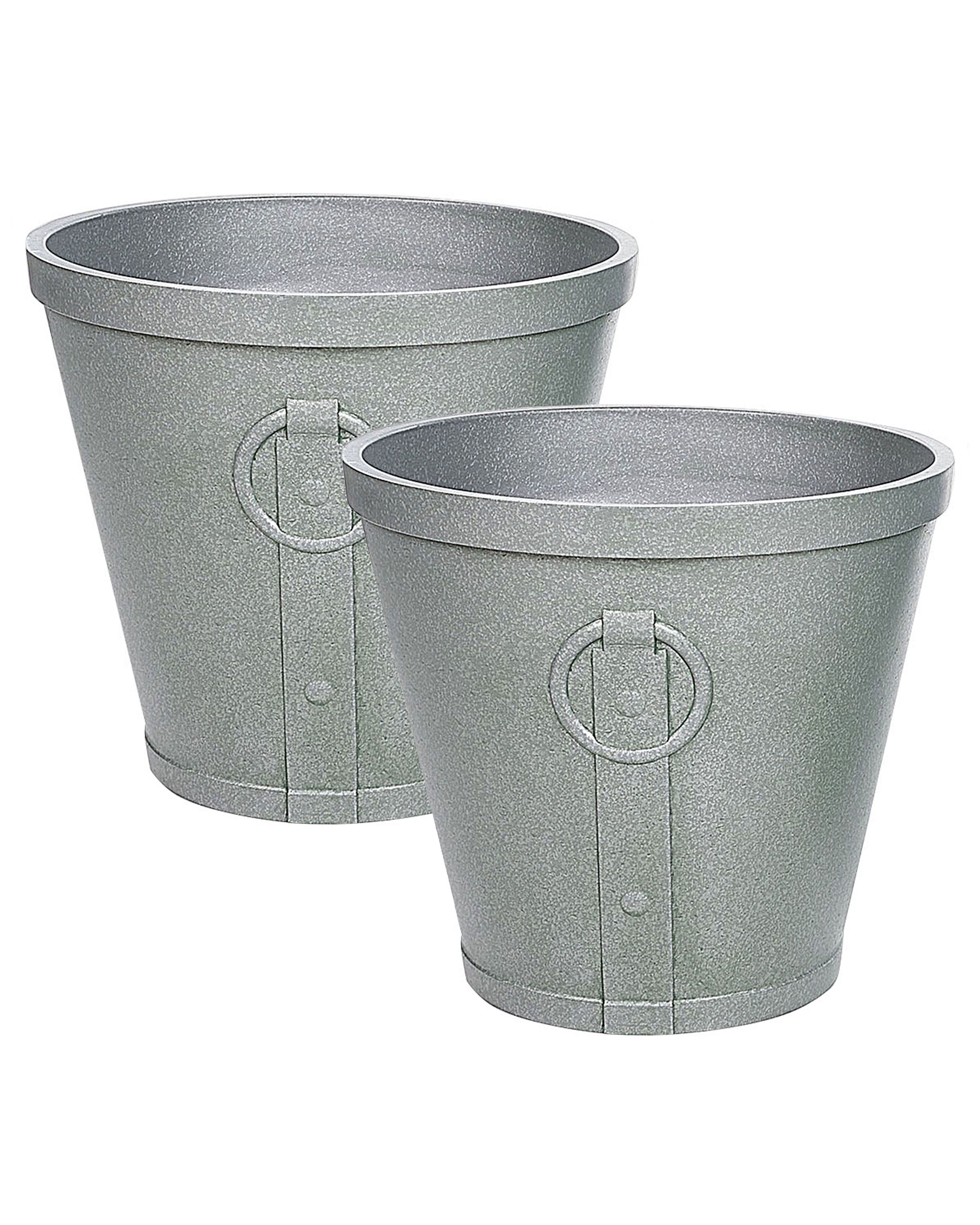 Maceta vari 41 cm gris