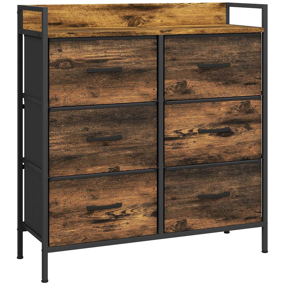 Cajonera de tela 79x29x85 cm tela no tejida, mdf color marrón Homcom