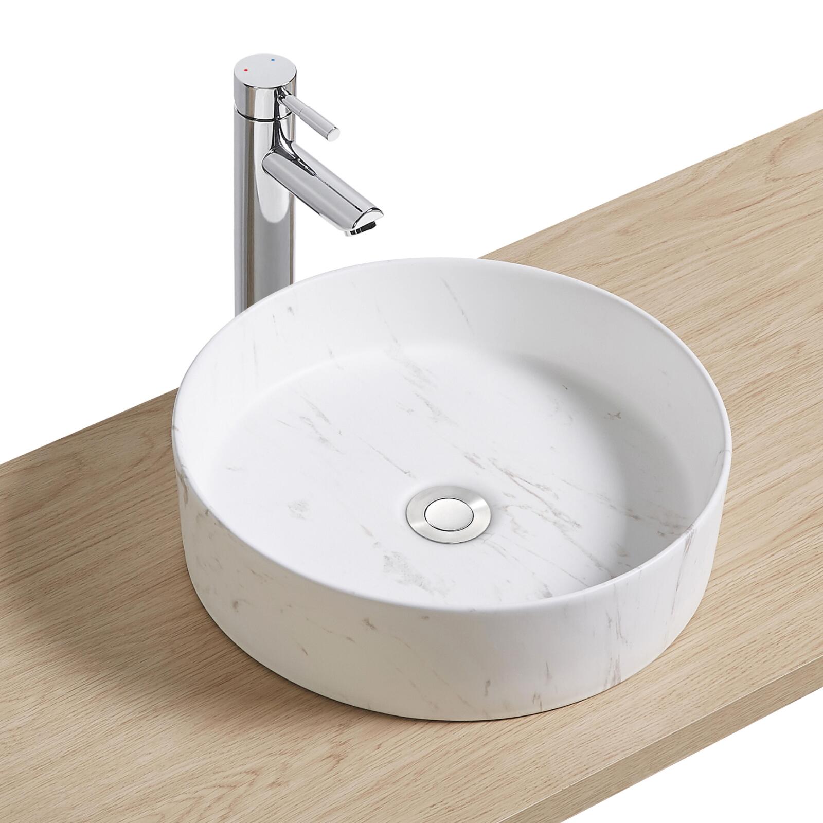 Lavabo sobre encimera efecto mármol naya
