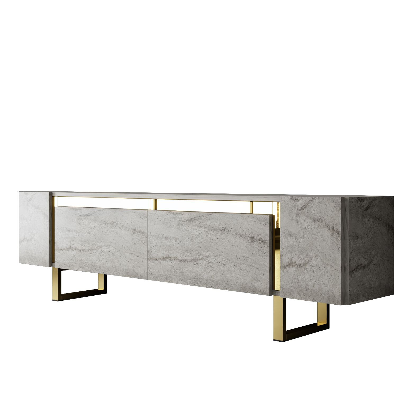 Mueble para la tele de madera <<yildiz>> - 180 x 30 x 50 cm - travertinor