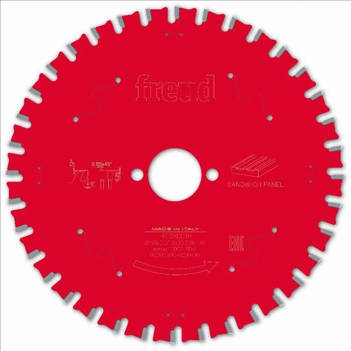 Hoja para sierra circular portátil freud - ø190 2/1,6 al30 z36 tpb 0° - f03