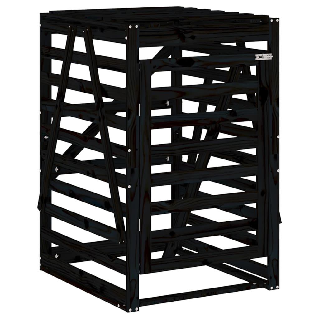 vidaXL cobertizo para cubos de basura madera pino negro 84x90x128,5 cm