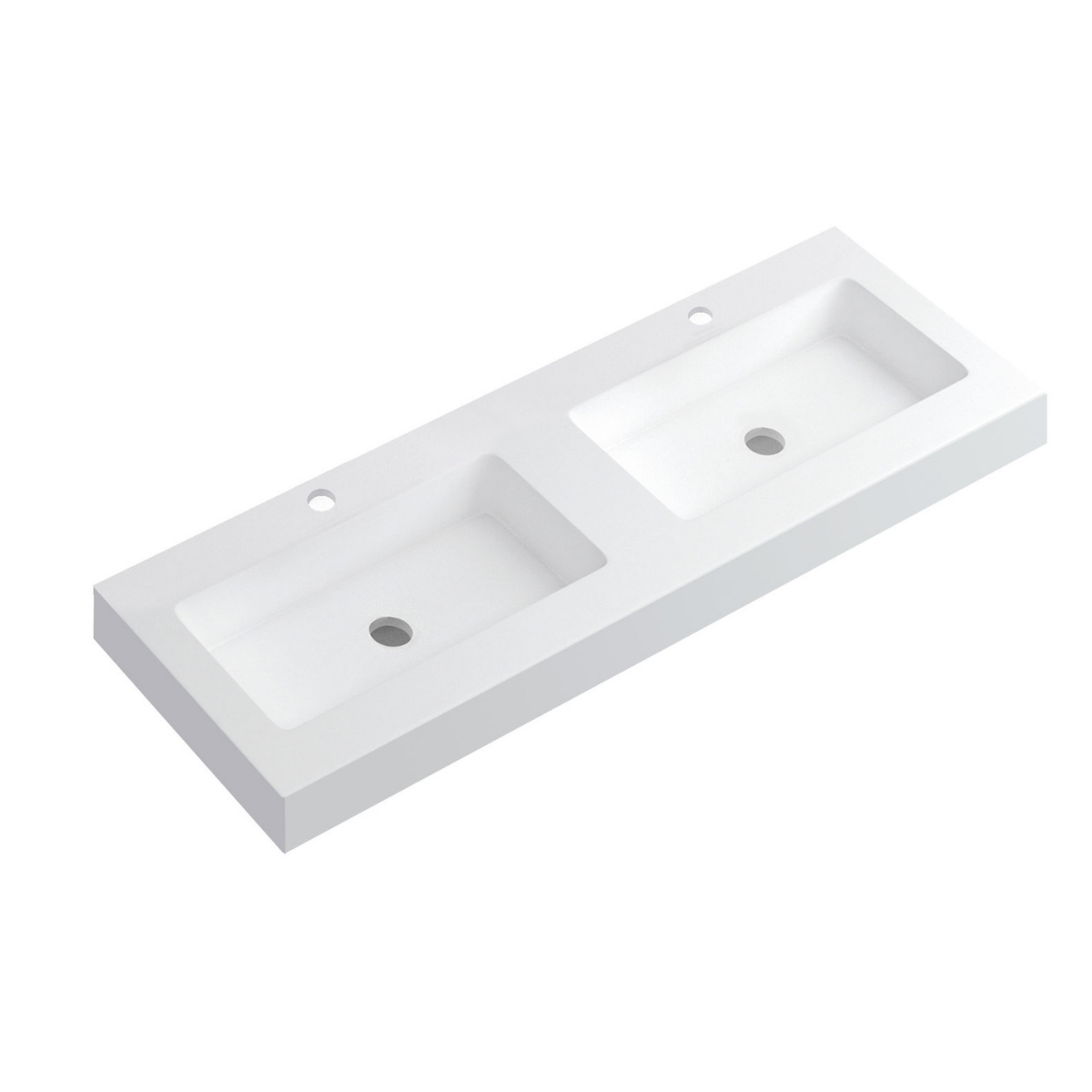 Lavabo con faldón para baño blanco mate 160cm