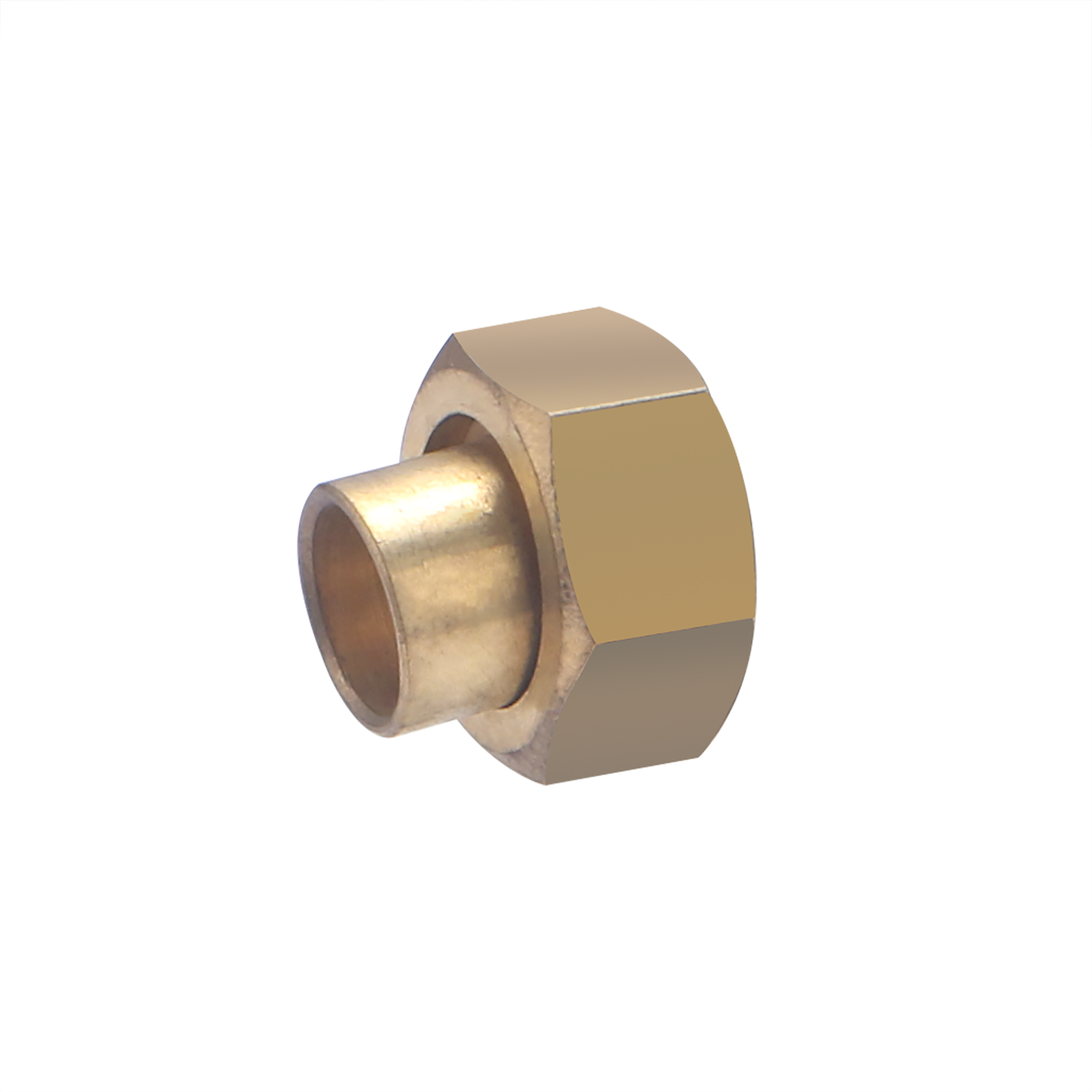 Conector de latón para soldar ø10 - hembra con tuerca giratoria 3/8