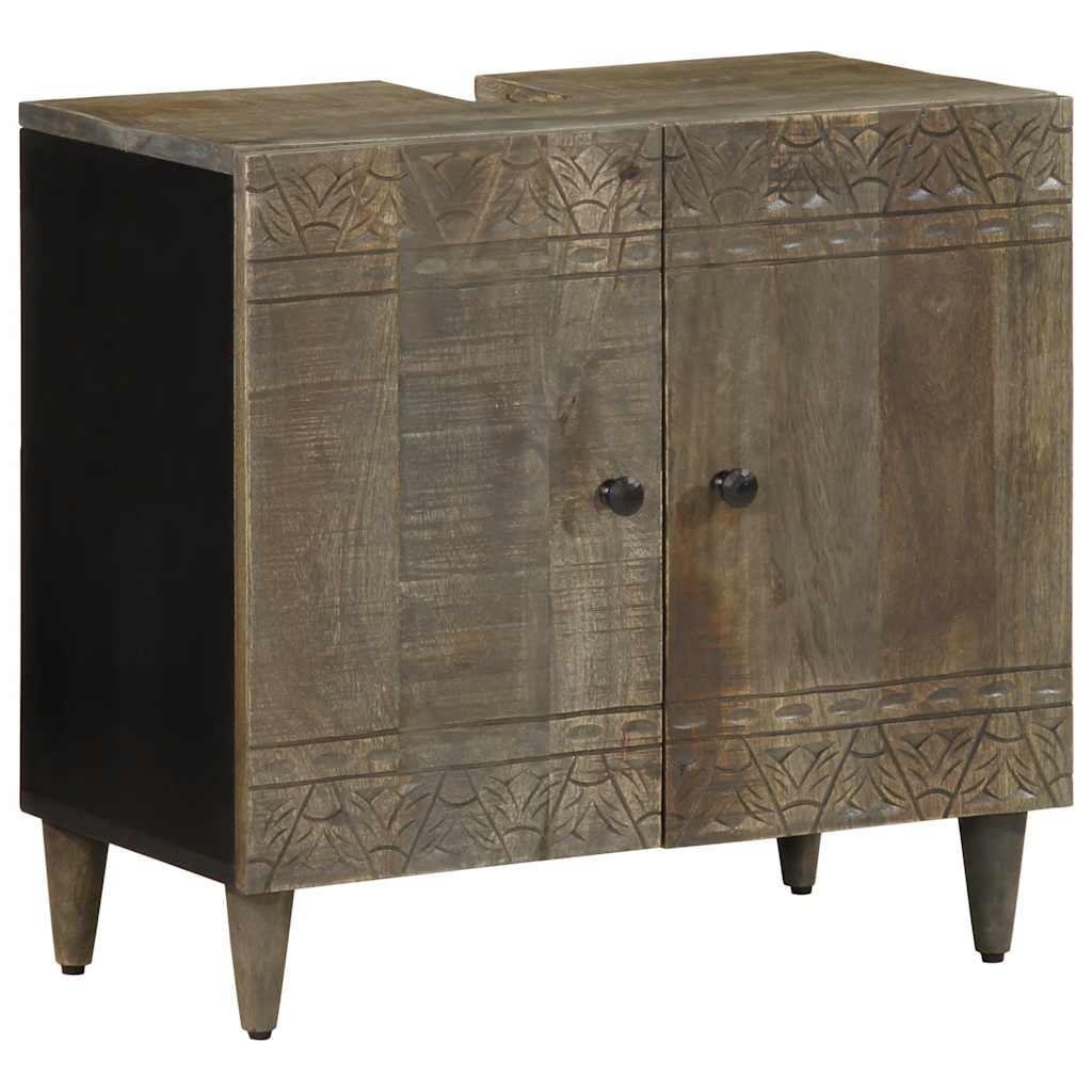 Armario de lavabo para baño madera maciza de mango 62x33x58 cm esb8890