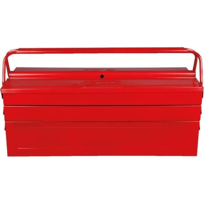 Caja de herramientas de metal - ks tools 999.0125 - 5 compartimentos - rojo