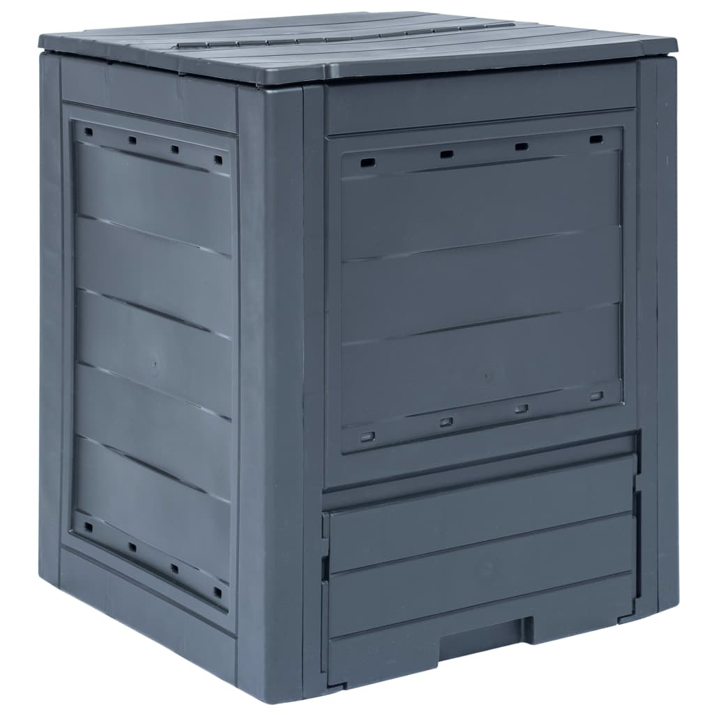 vidaXL compostador de jardín gris 60x60x73 cm 260 l
