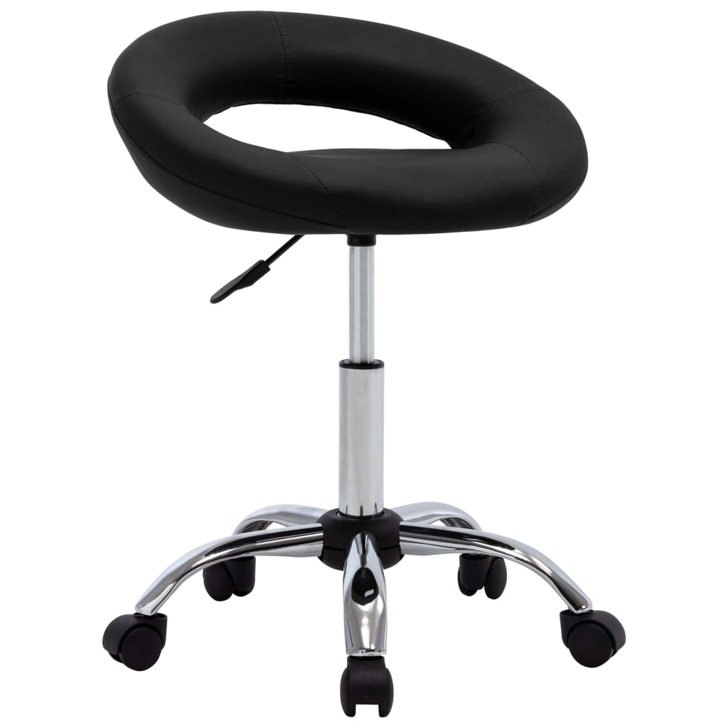 Silla de trabajo con ruedas cuero sintético negro oif506219