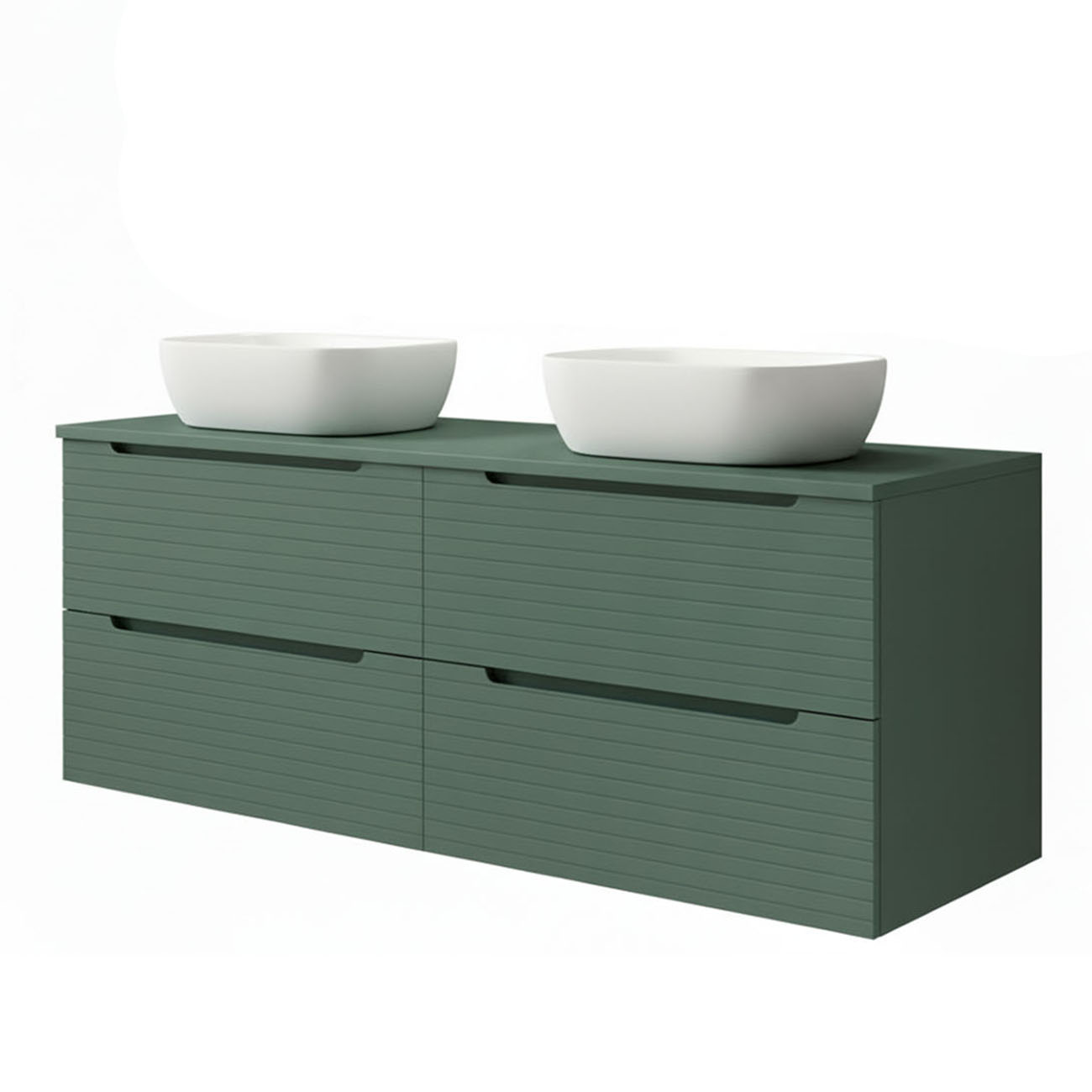 Kibath mueble baño y lavabo boreal 120x45 acabado verde lago 2 caj. Susp.