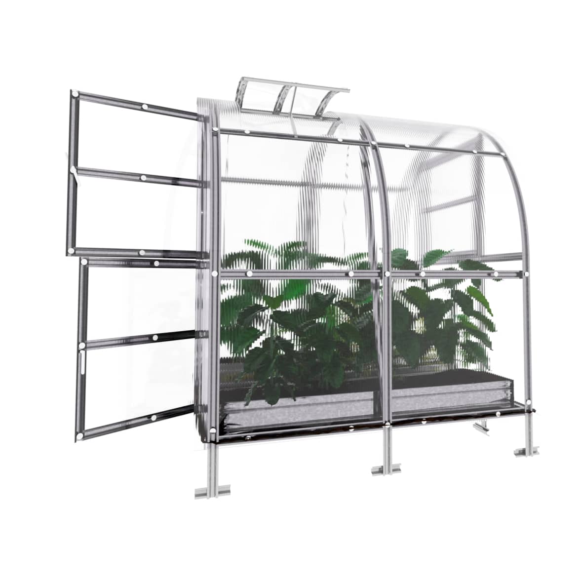 Invernadero de jardín slim 2 x 2 m (4 m²), policarbonato de 6mm