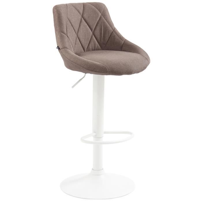 Taburete de bar ajustable - tela taupe - 1 ud.