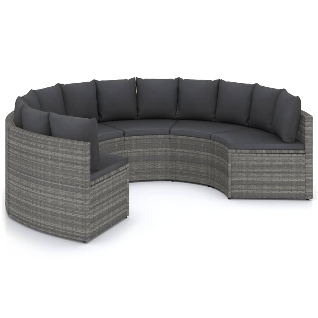 vidaXL set de sofás de jardín 6 piezas y cojines ratán sintético gris