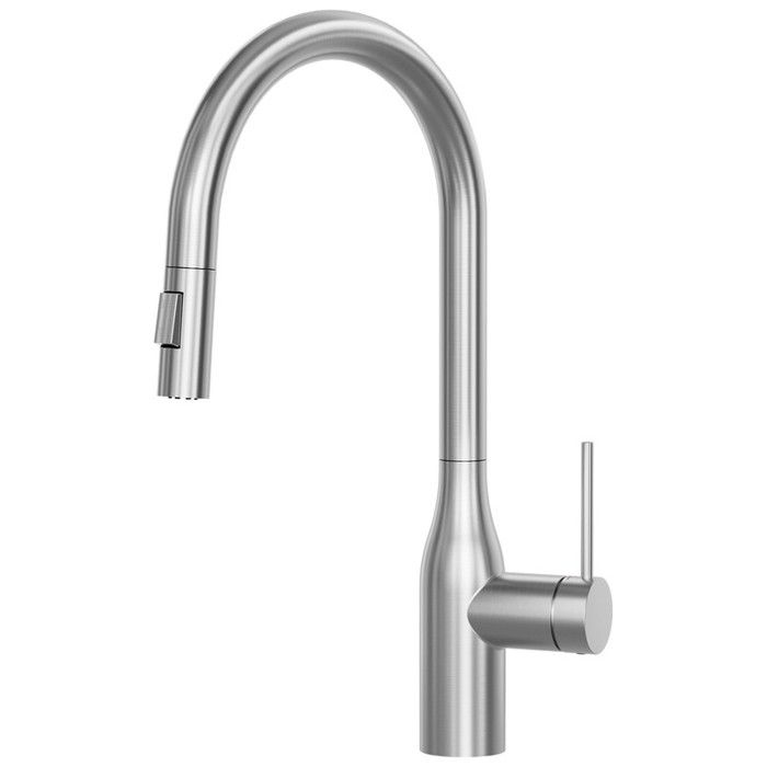 Grifo de cocina - cecipa max - ducha extraíble - acero inoxidable cepillado
