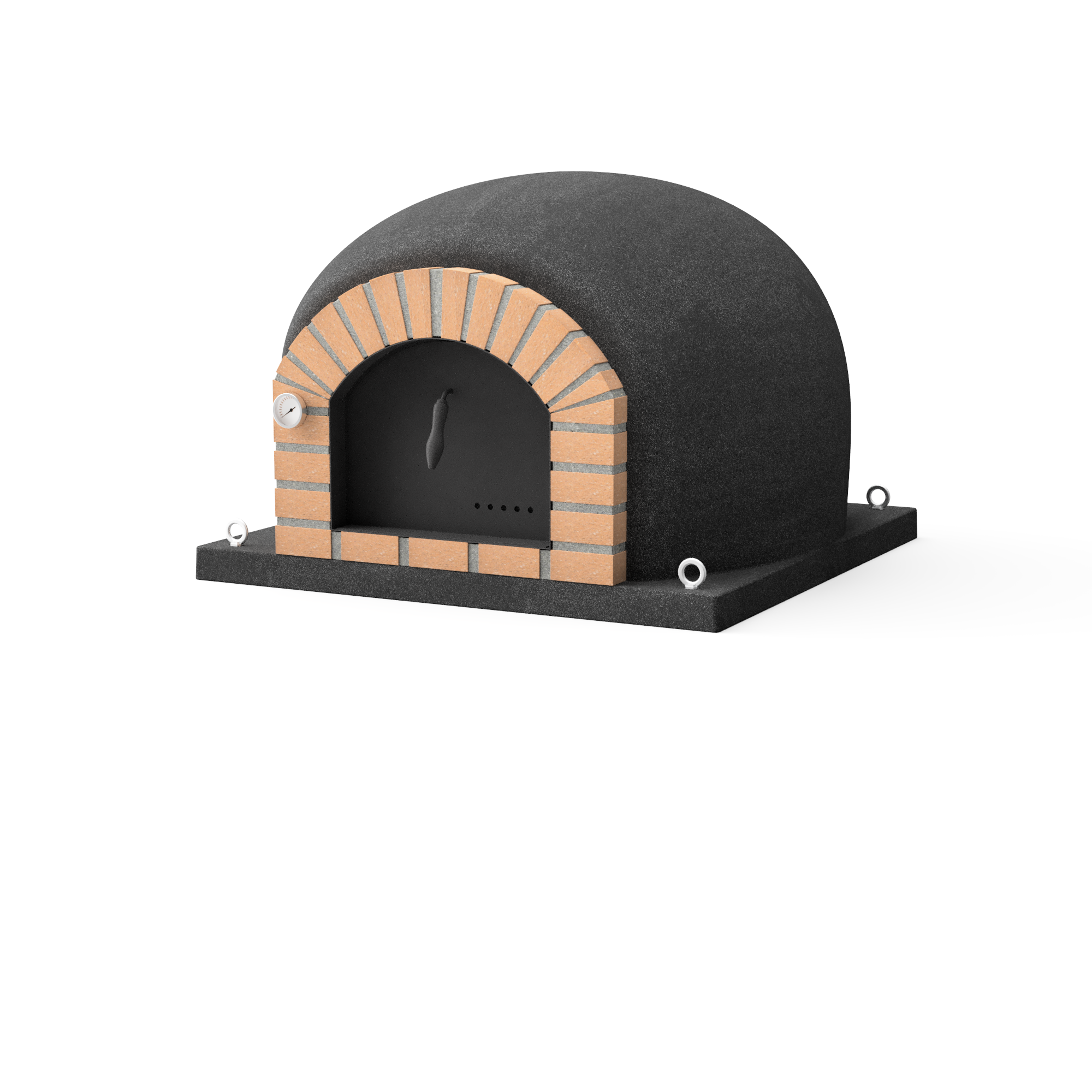 Horno de leña exterior de obra modelo stromboli negro - 80x80x72cm