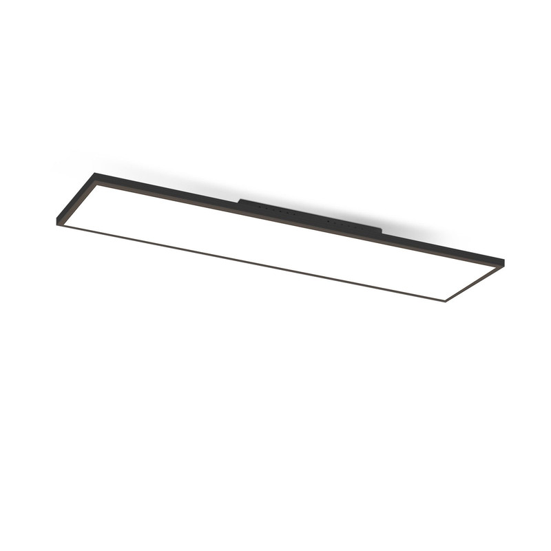 Nettlife plafón LED regulable 100x25 cm con mando a distancia negro 24w