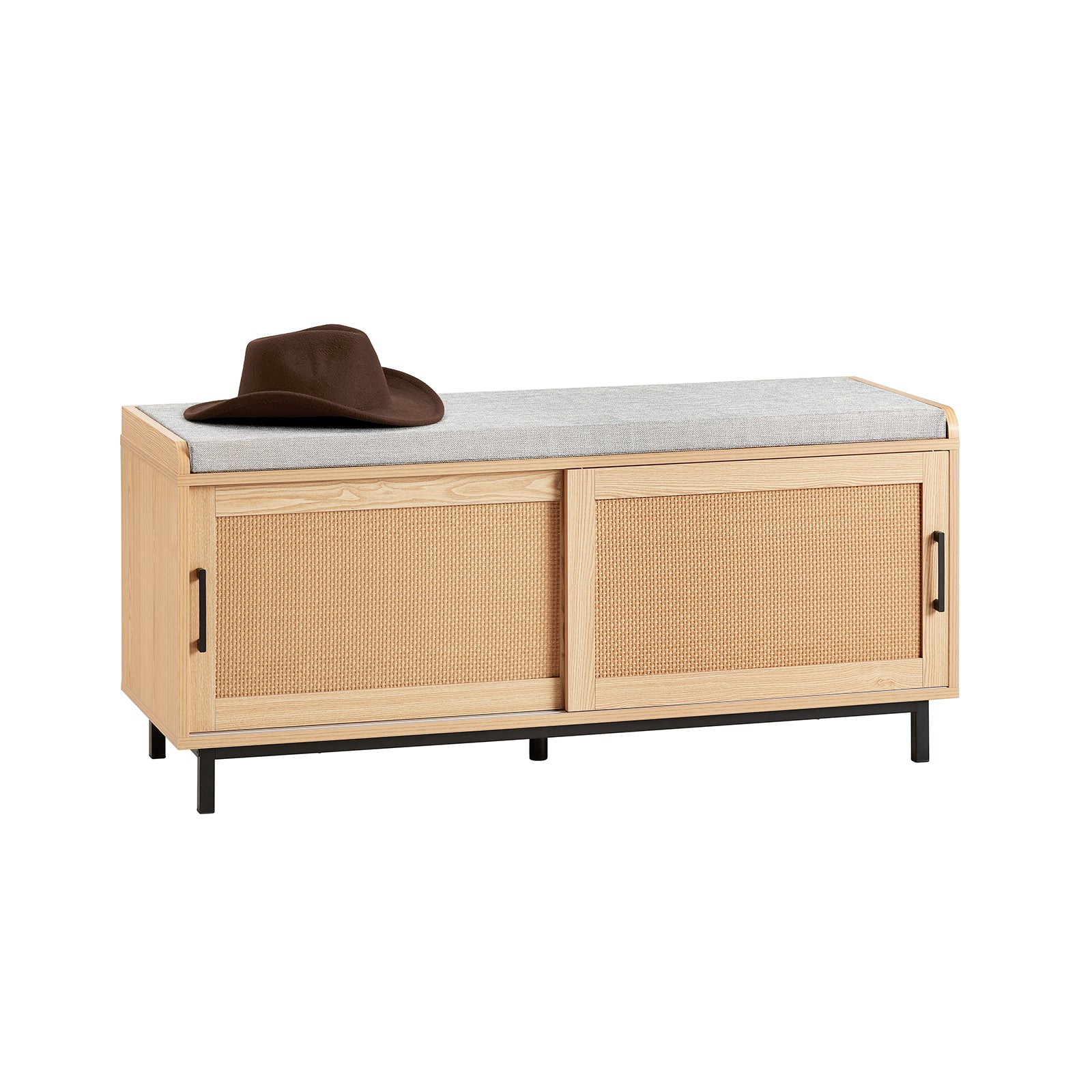 Banco zapatero con 2 puertas 110 x 40 x 49 cm fsr154-n sobuy