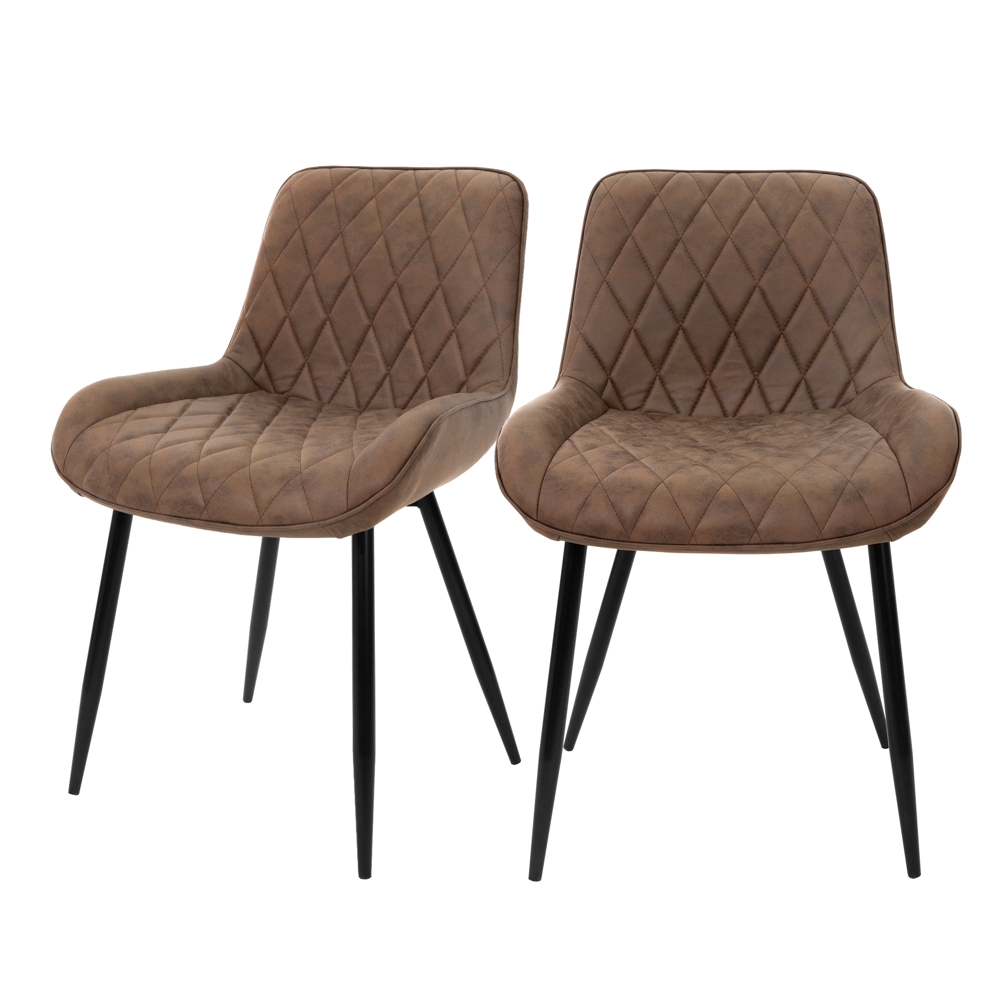 2x sillas de comedor estilo retro marron ml-design