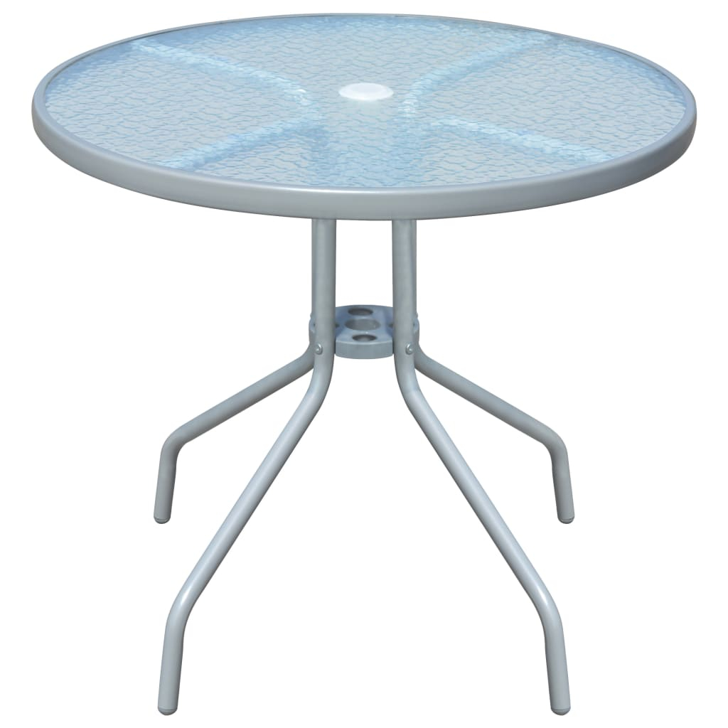vidaXL mesa de jardín bistro de acero gris 80x71 cm