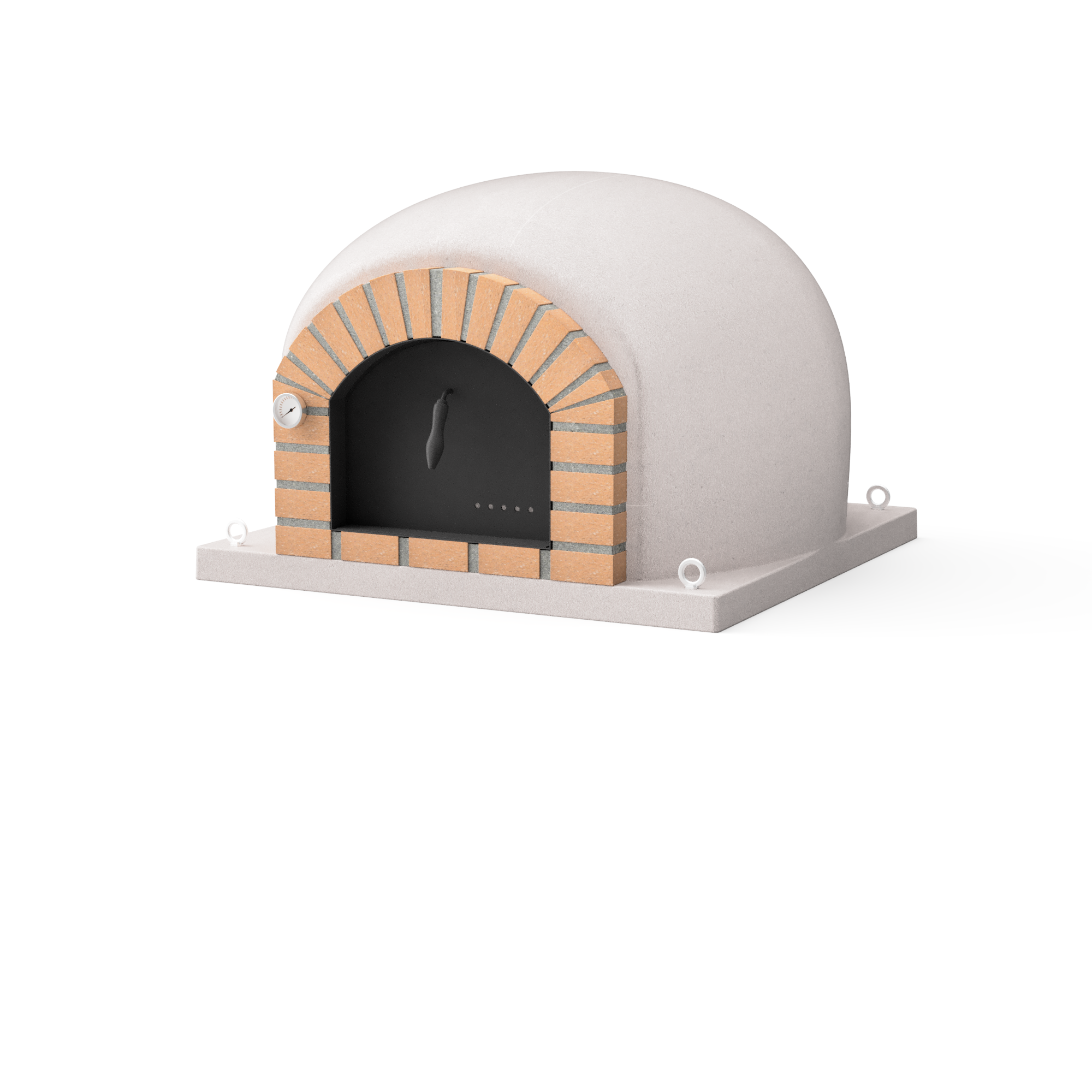 Horno de leña exterior de obra modelo stromboli blanco - 120x120x85cm