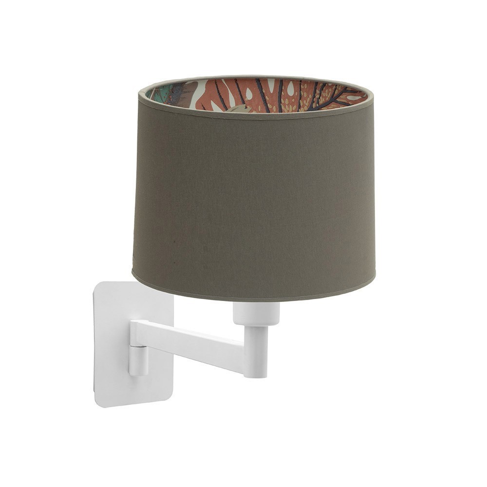 Aplique tunez 1xe14 blanco/topo-estampado 26,5x22x30 cm