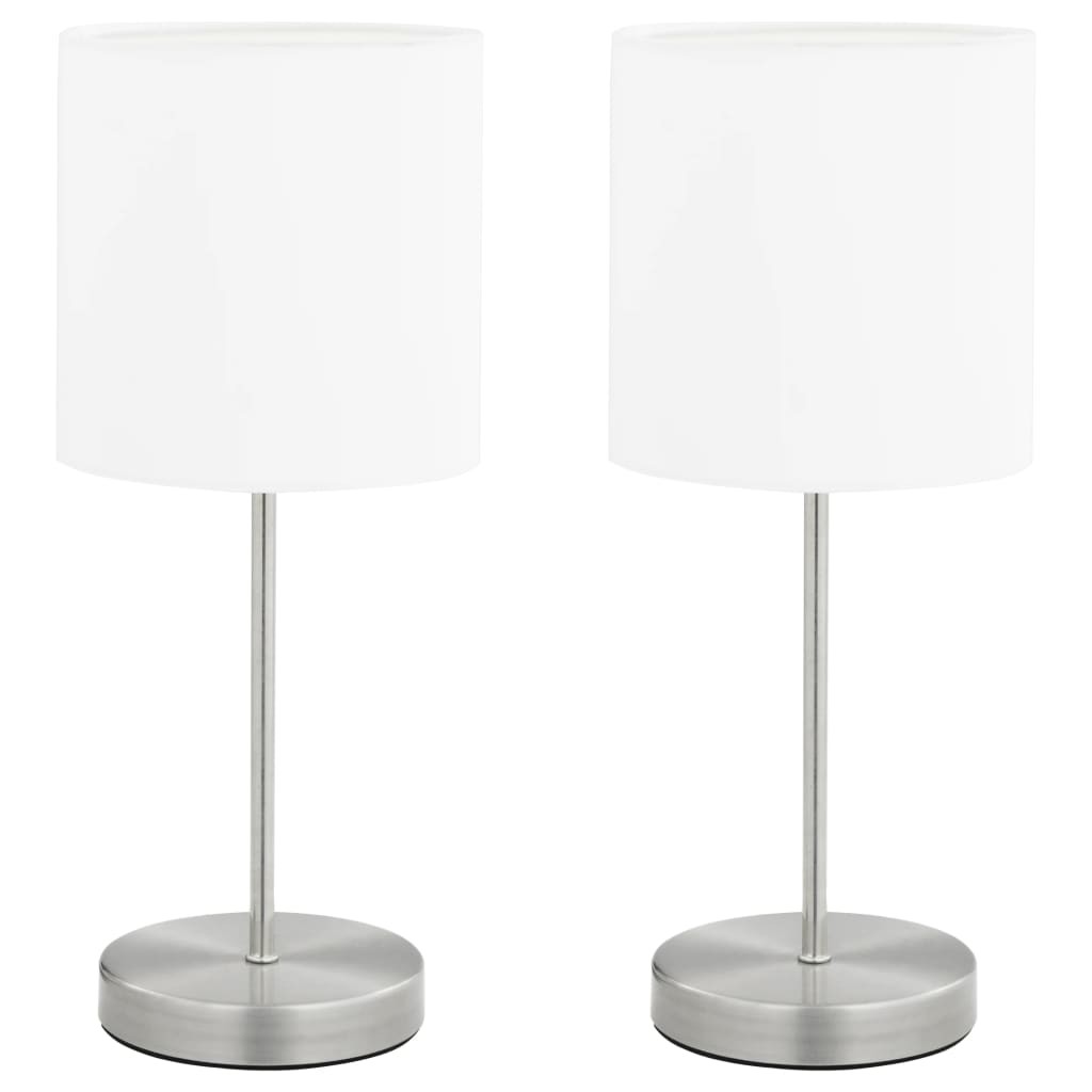 vidaXL lámparas de mesa táctiles 2 unidades blanco e14