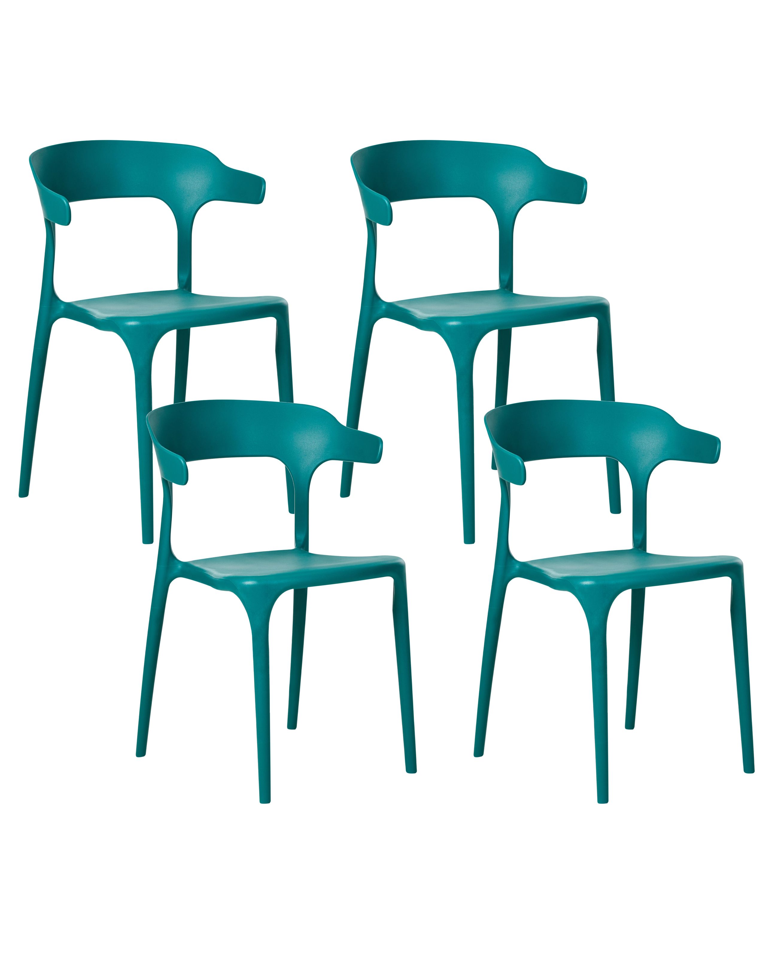 Conjunto de 4 sillas de jardín gubbio verde azulado