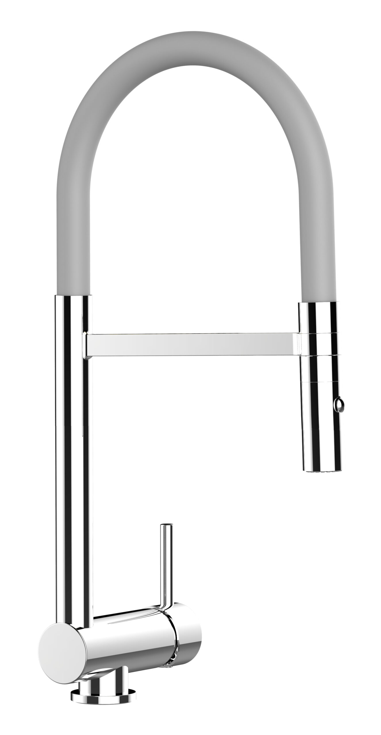 Grifo cocina abatible 6cm cromado caño flexible gris ducha 2chorros