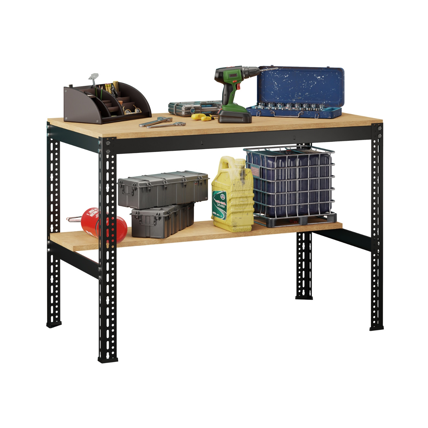Banco de trabajo workforge con 2 niveles 117x60x81cm 7house