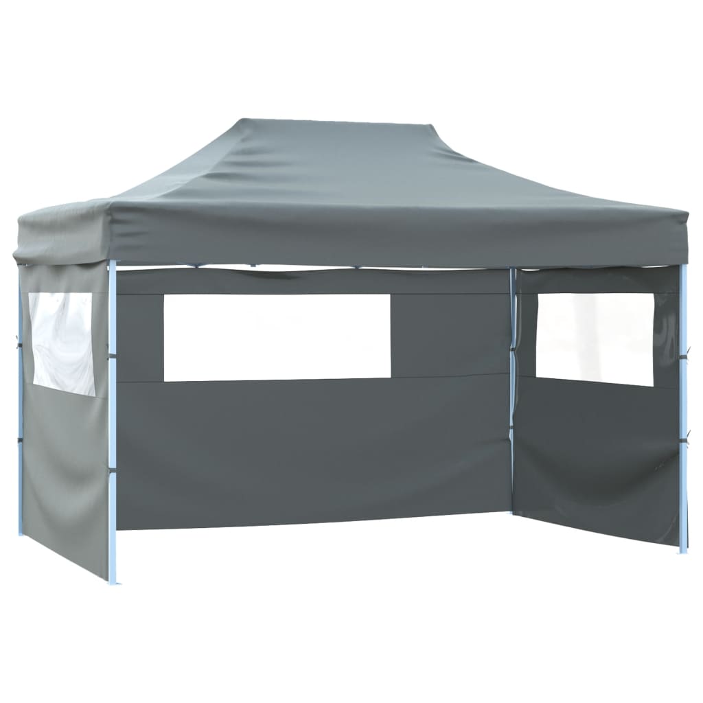 vidaXL carpa plegable profesional con 3 paredes acero antracita 3x4 m