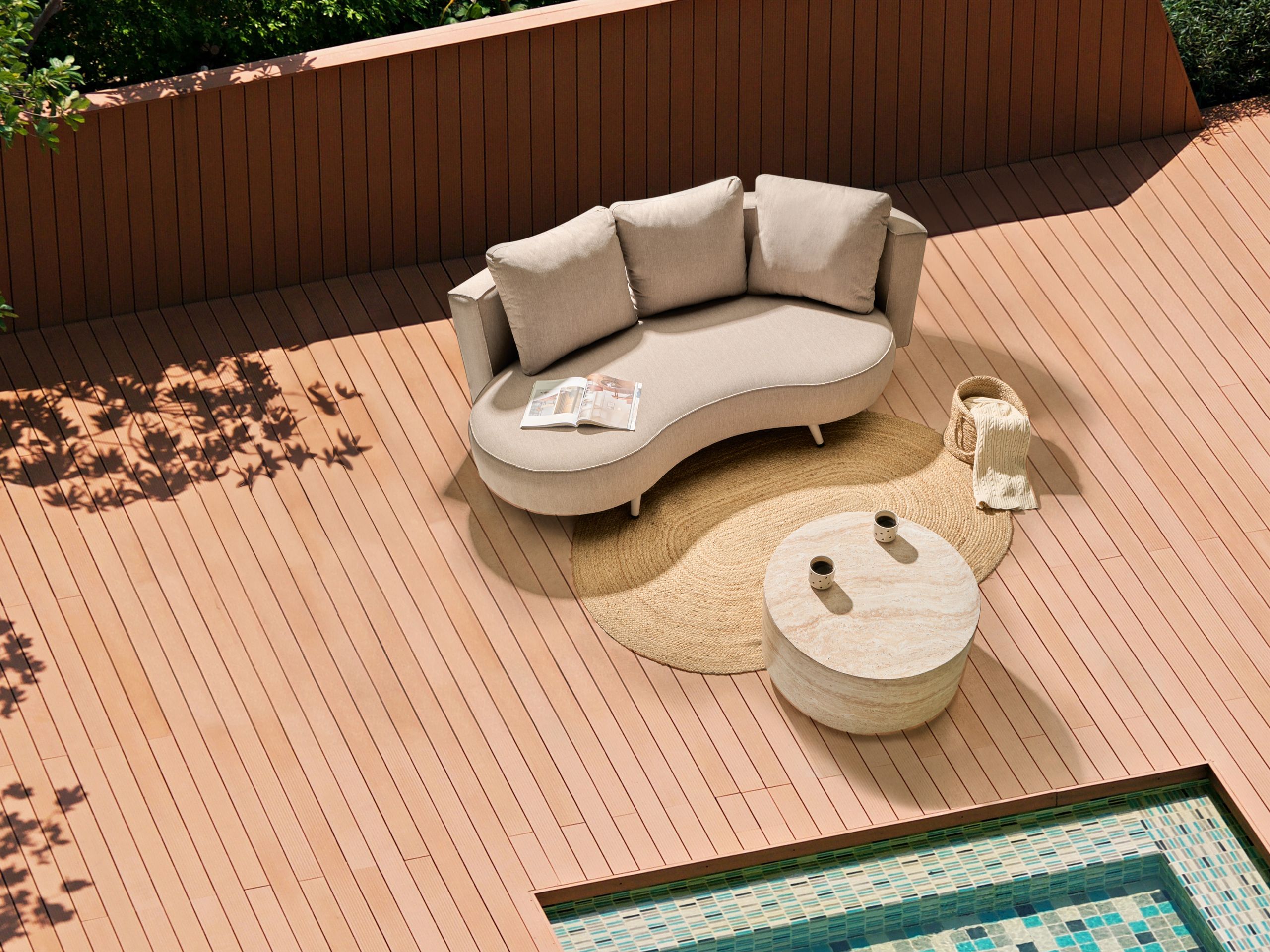 Sofá de jardín 3 plazas parori beige derecha