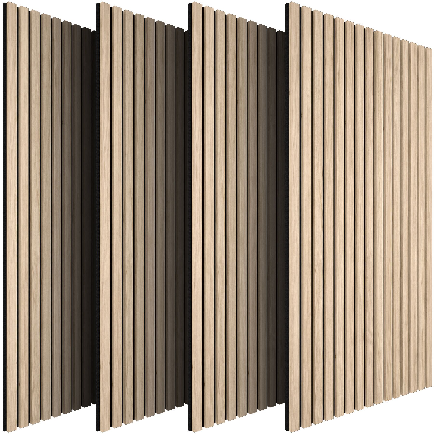 Tectake 4 paneles de pared con aspecto de madera, 110 x 50 cm, roble claro