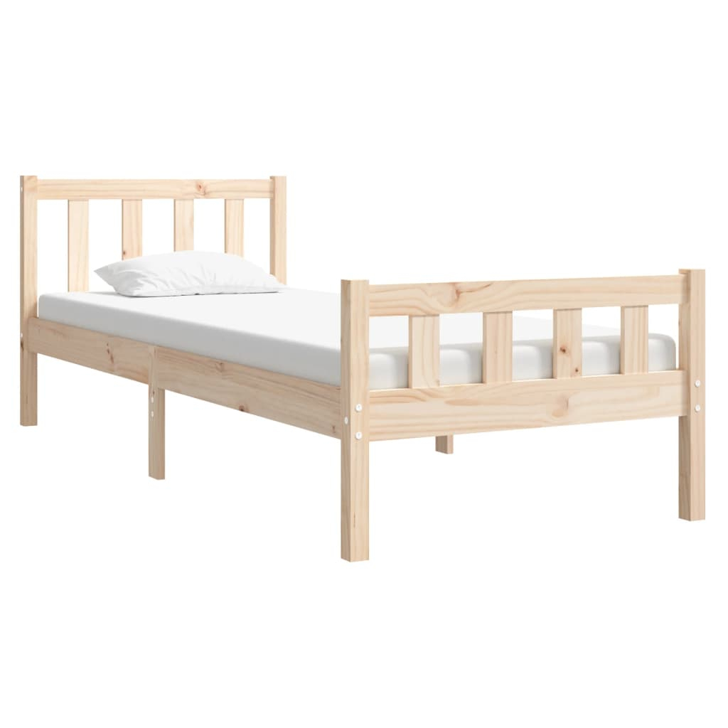 vidaXL estructura de cama individual pequeña sin colchón madera maciza