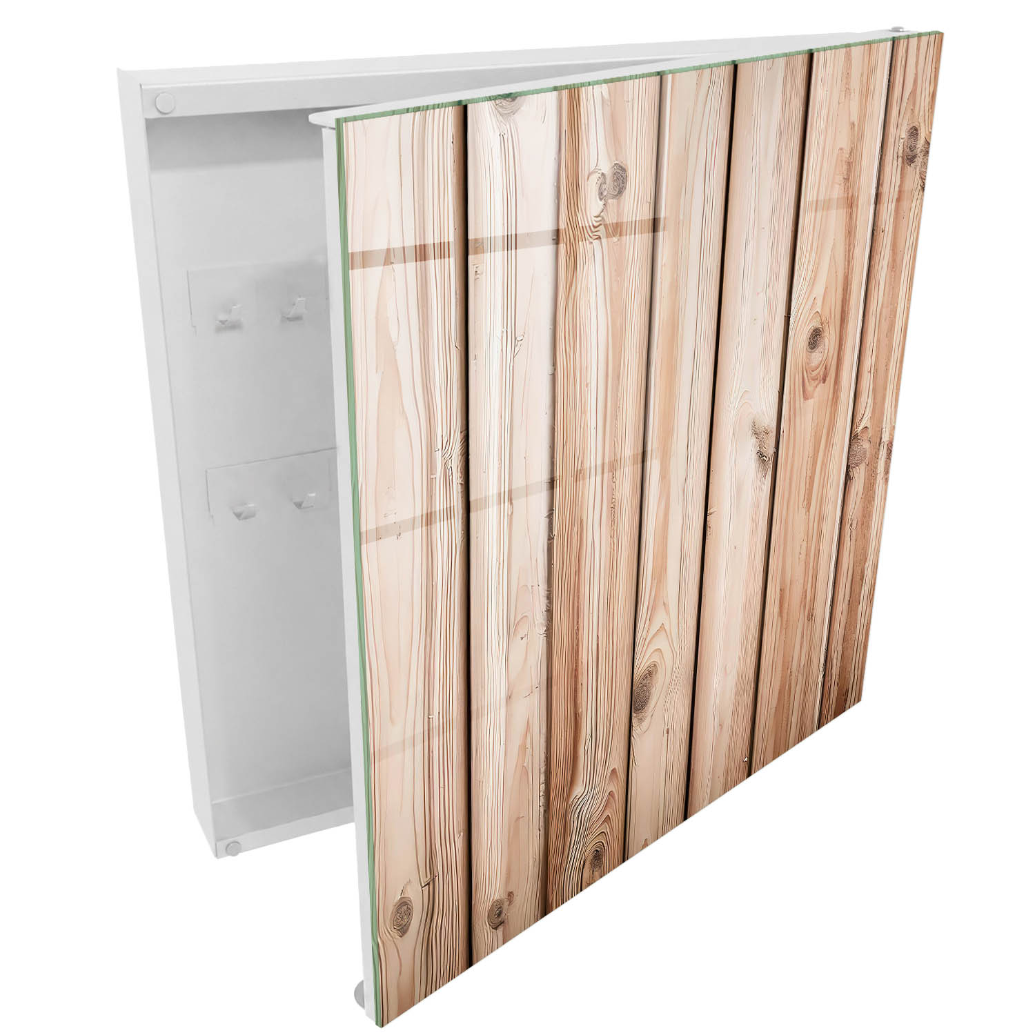 Armario de llaves 30x30x5 tablas de madera, apertura derecha blanca