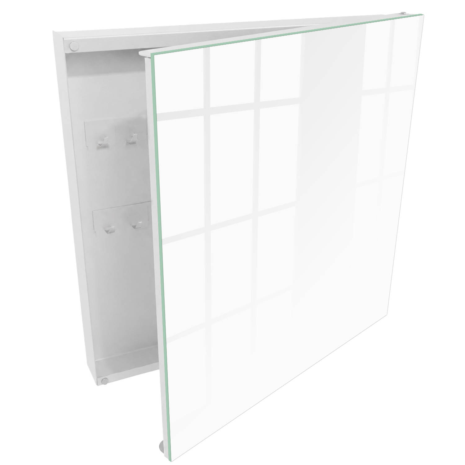 Caja para llaves decorativa 30x30x5 blanco, apertura derecha blanca