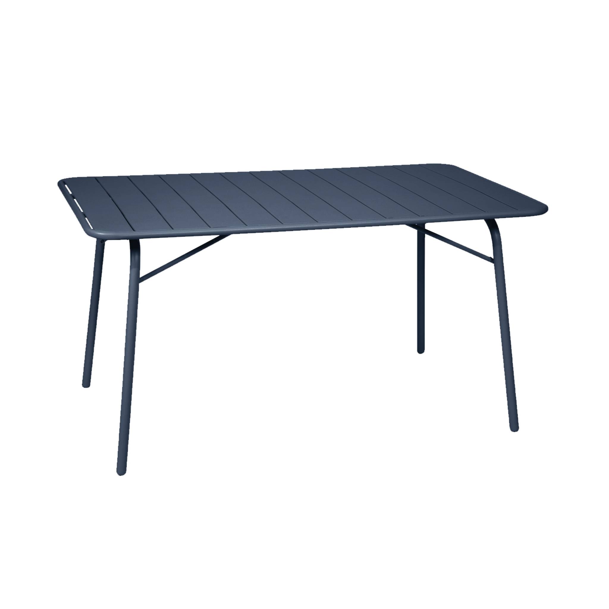 Mesa de jardín bistró de acero plegable, 6 plazas, 140cm, amelia, azul