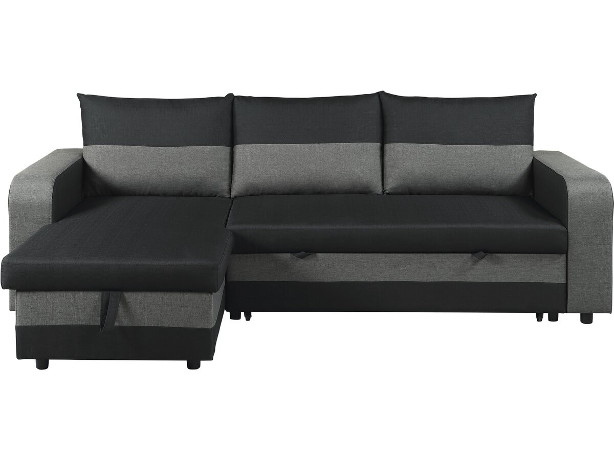Sofá esquinero reversible/transformable de tela <<victor>> - 3 plazas - neg