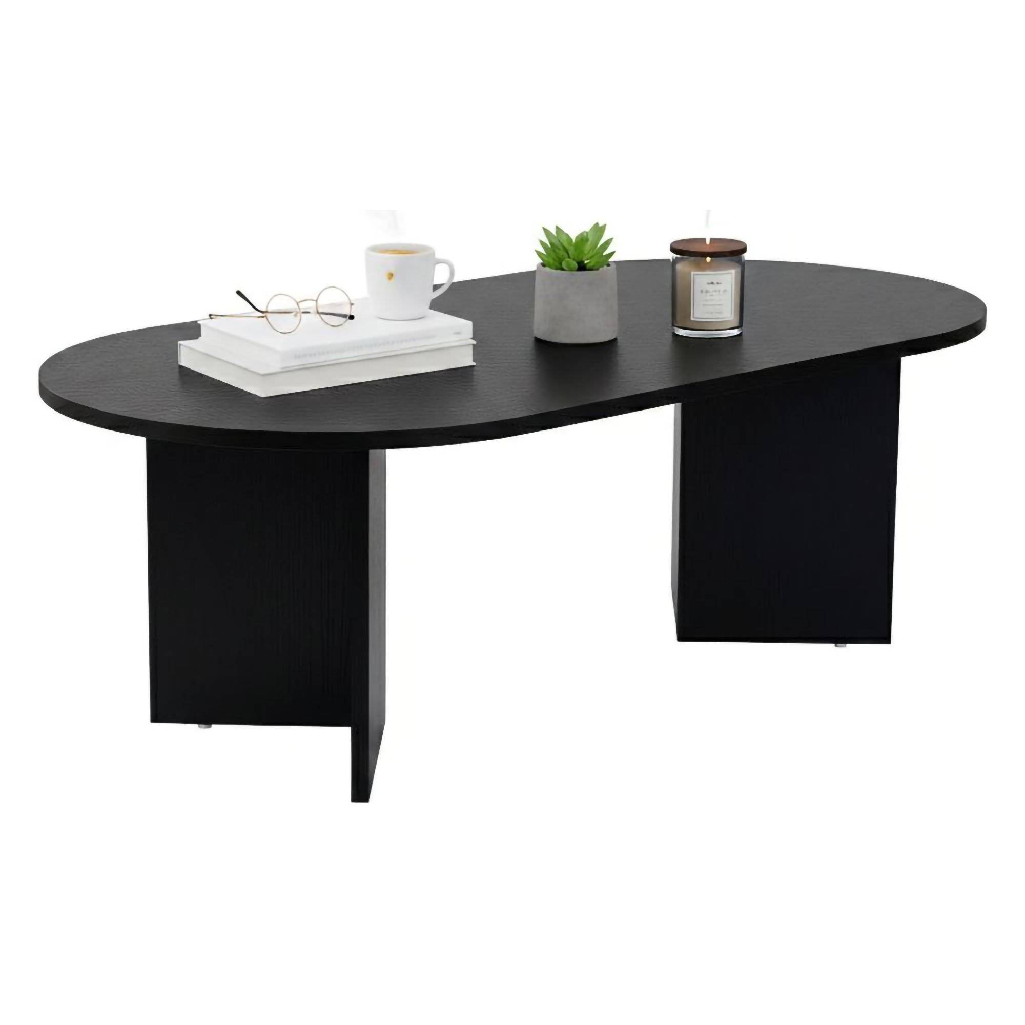 Mesa de centro elain, rectangular, madera negra