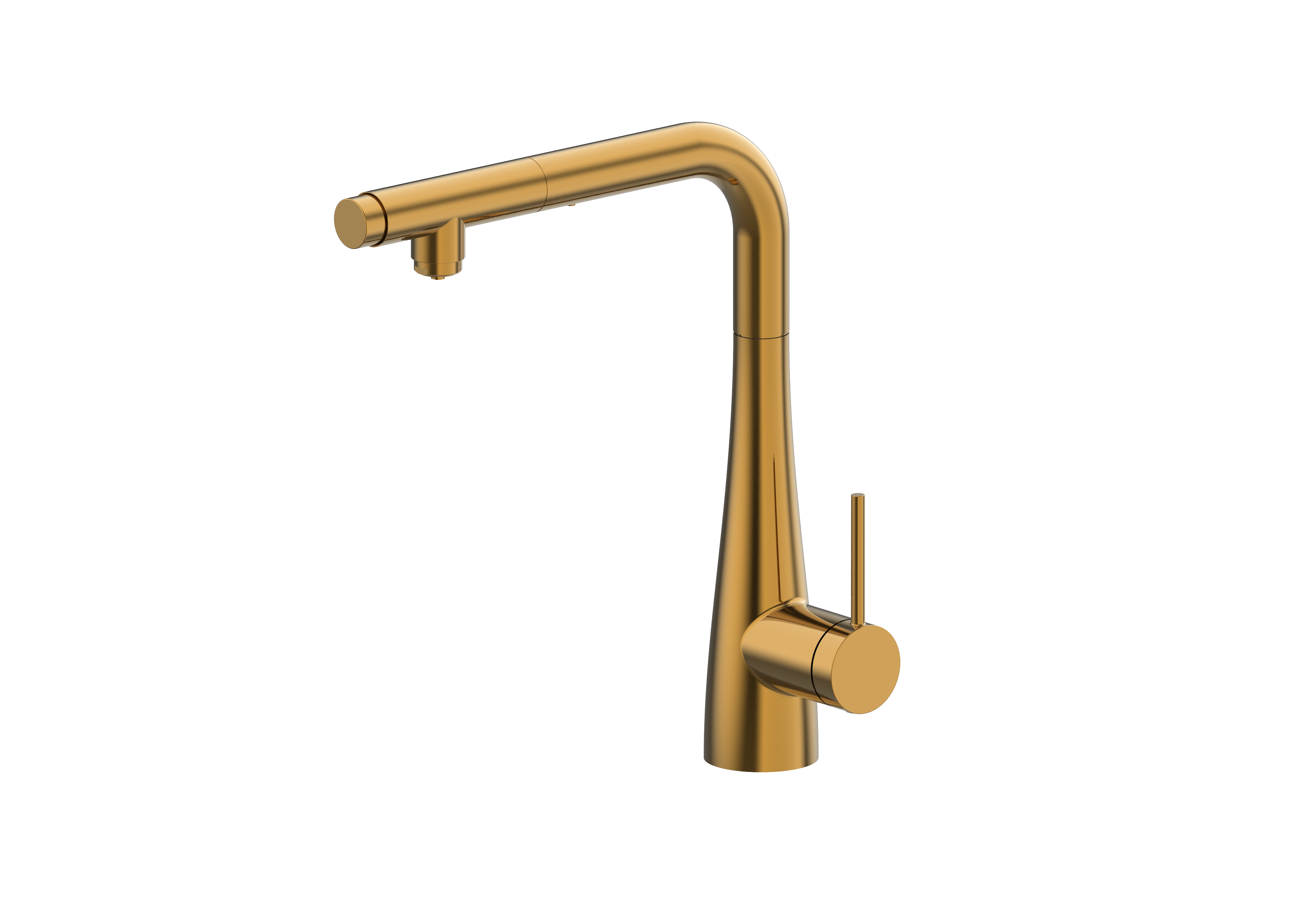 Grifo de cocina osmosis con teLEDucha extraíble giratorio 360 oro cepillado