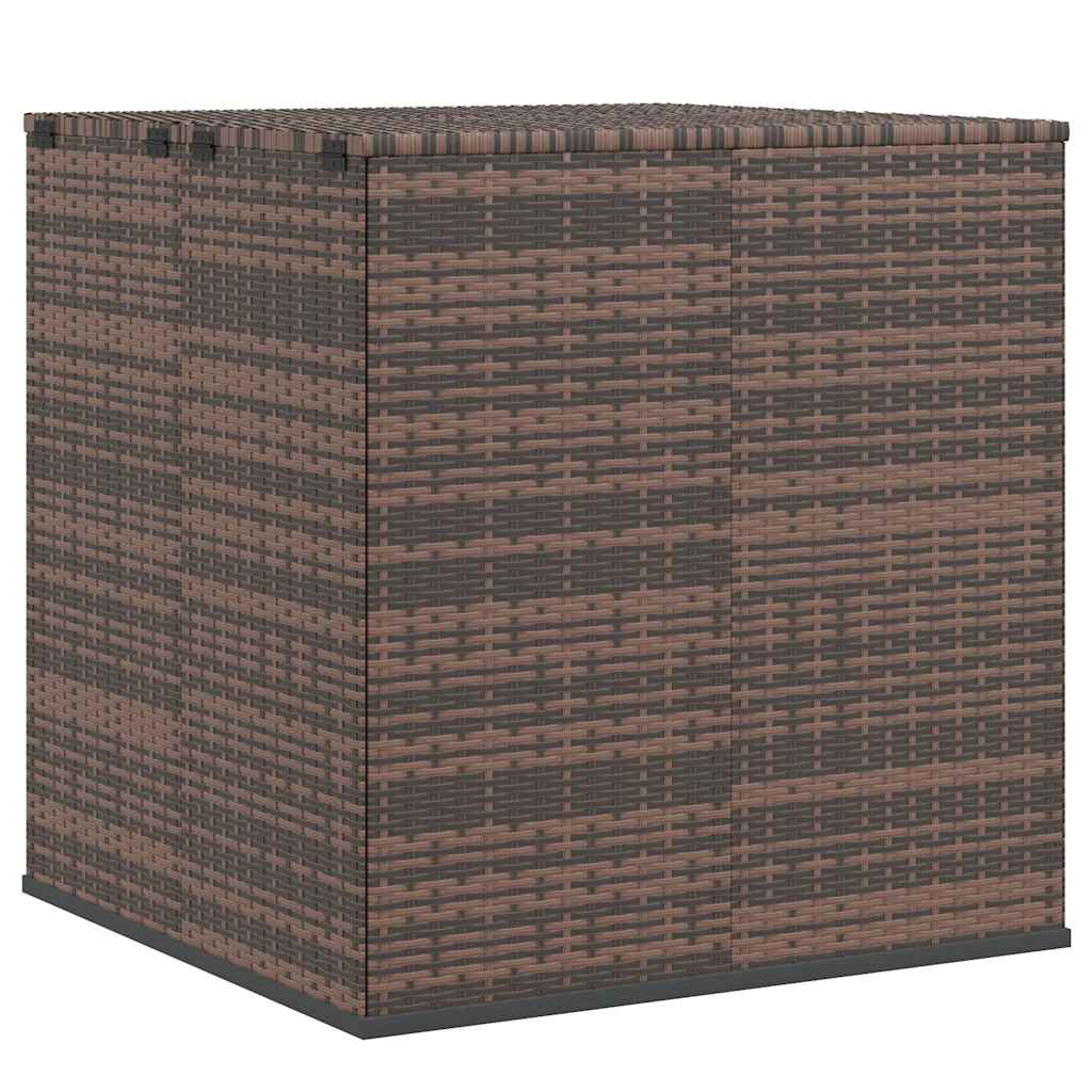vidaXL baúl de cojines para jardín de ratán pe marrón 100x97,5x104 cm