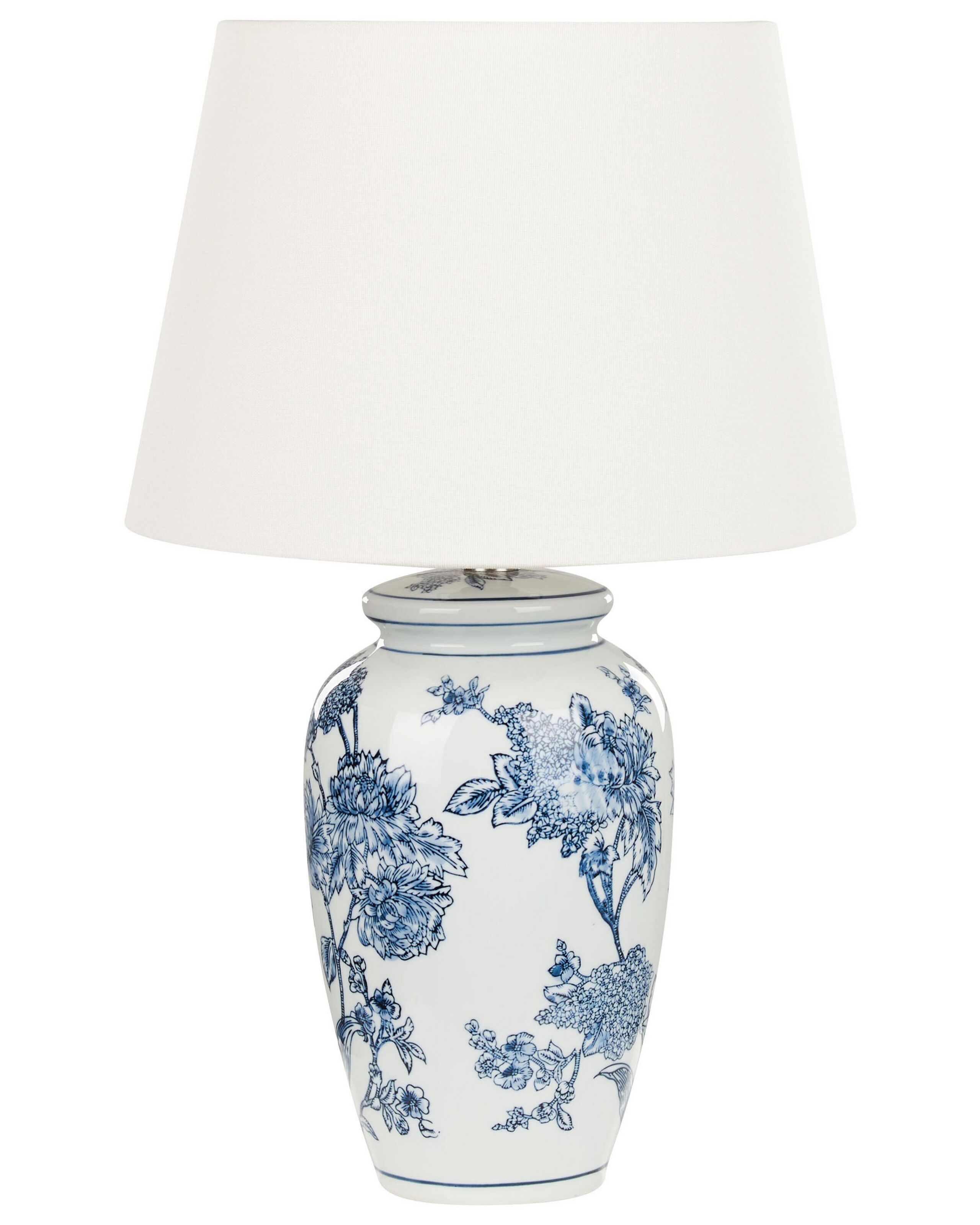 Lámpara de mesa beluso porcelana blanco/azul