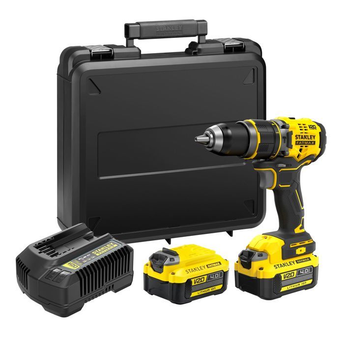 Perforadora atornilladora a percusión sin cable - 18v - stanley fatmax v20