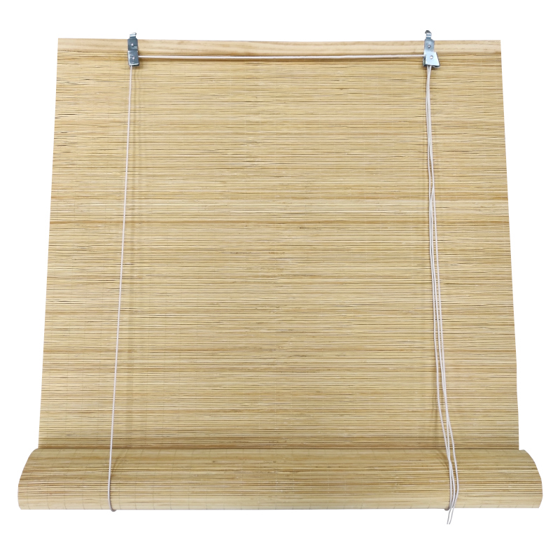 Estor enrollable| 90x200cm| beige| 100% bambu reforzado| persiana madera