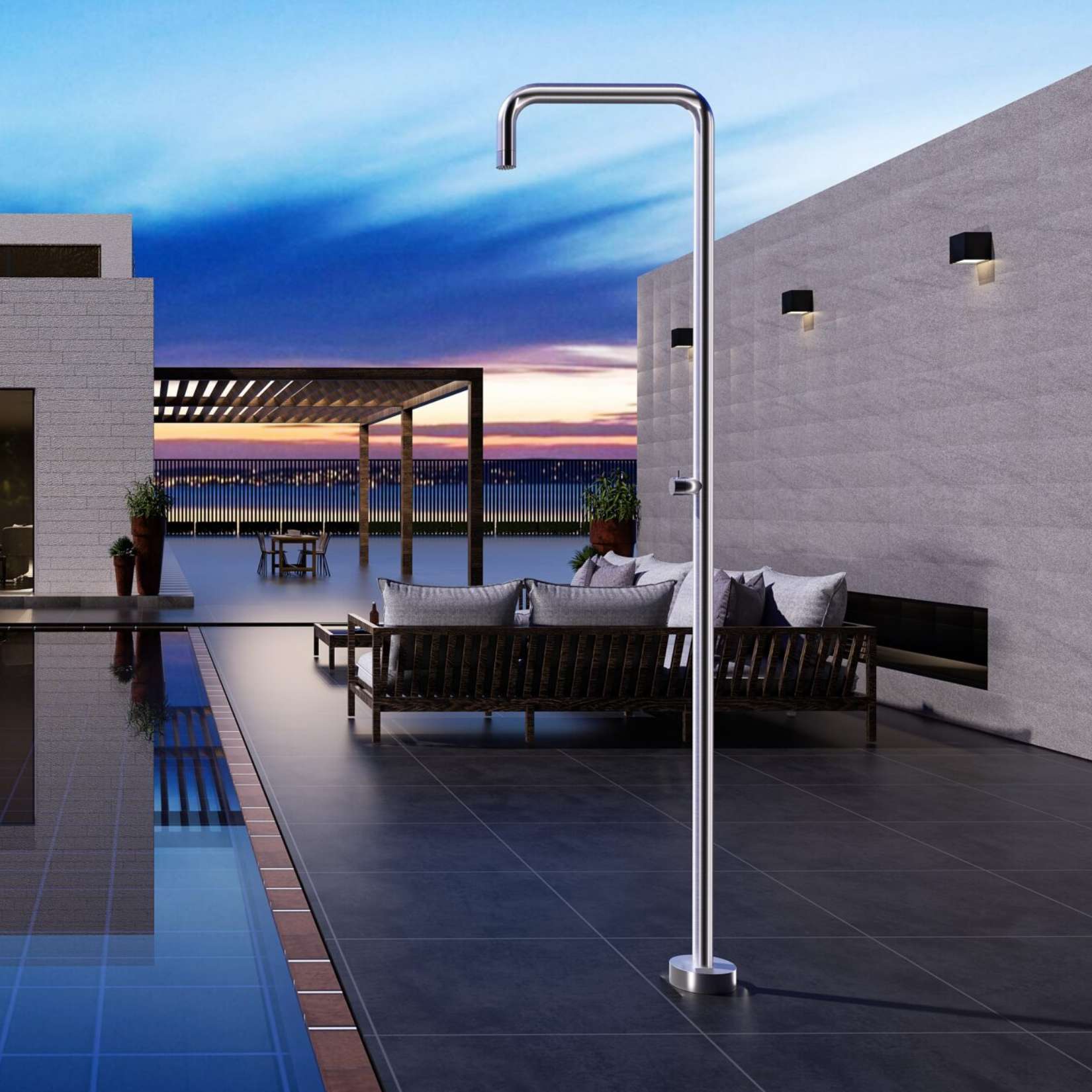 Ducha de piscina utah en acero inox | poolimex