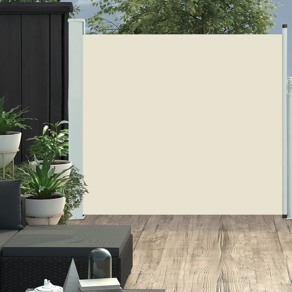 Toldo lateral retráctil de jardín color crema 170x300 cm ety5580258