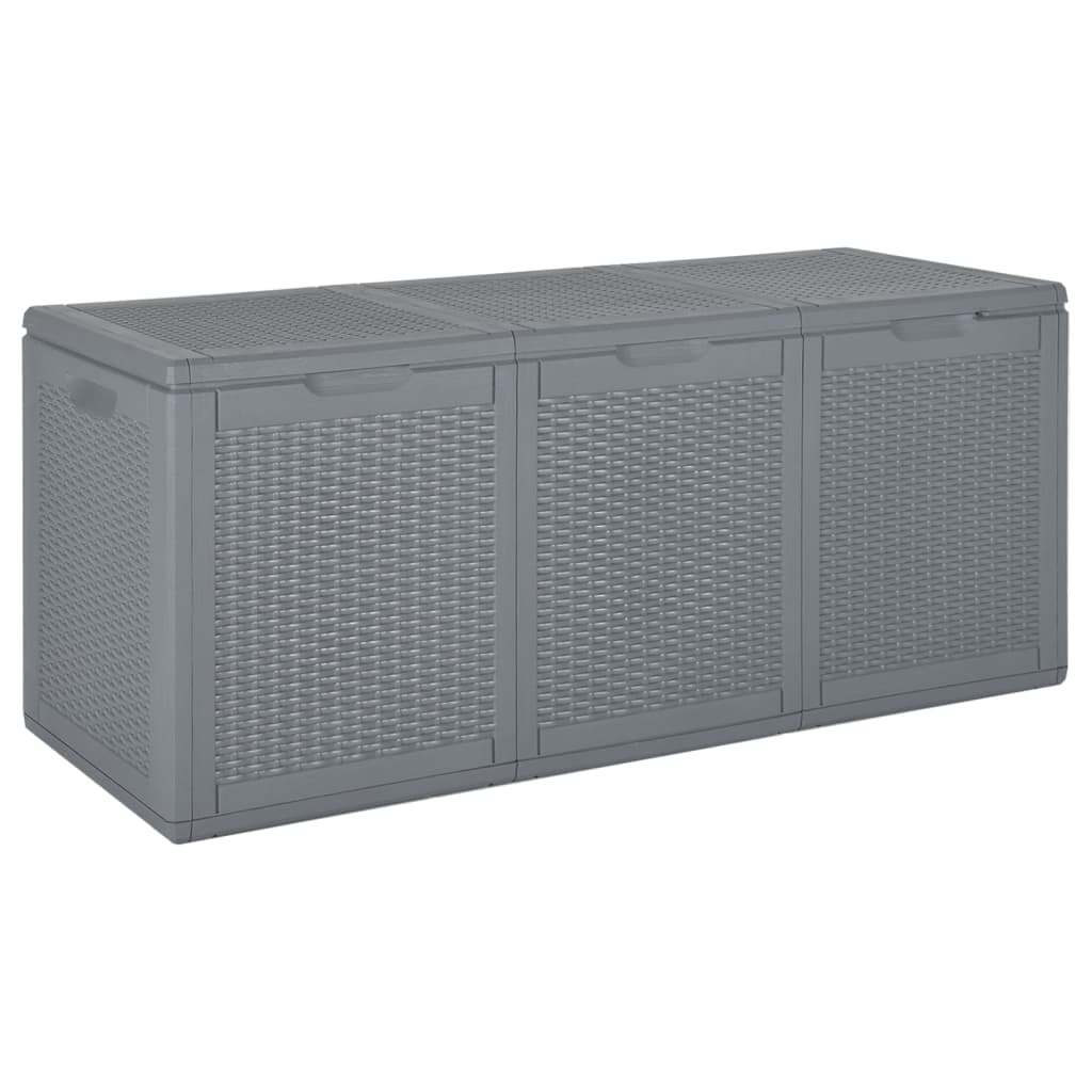 Caja de almacenamiento para jardín ratán pp gris 270