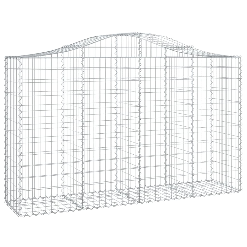 vidaXL cestas gaviones 30 uds forma de arco hierro 200x50x120/140 cm