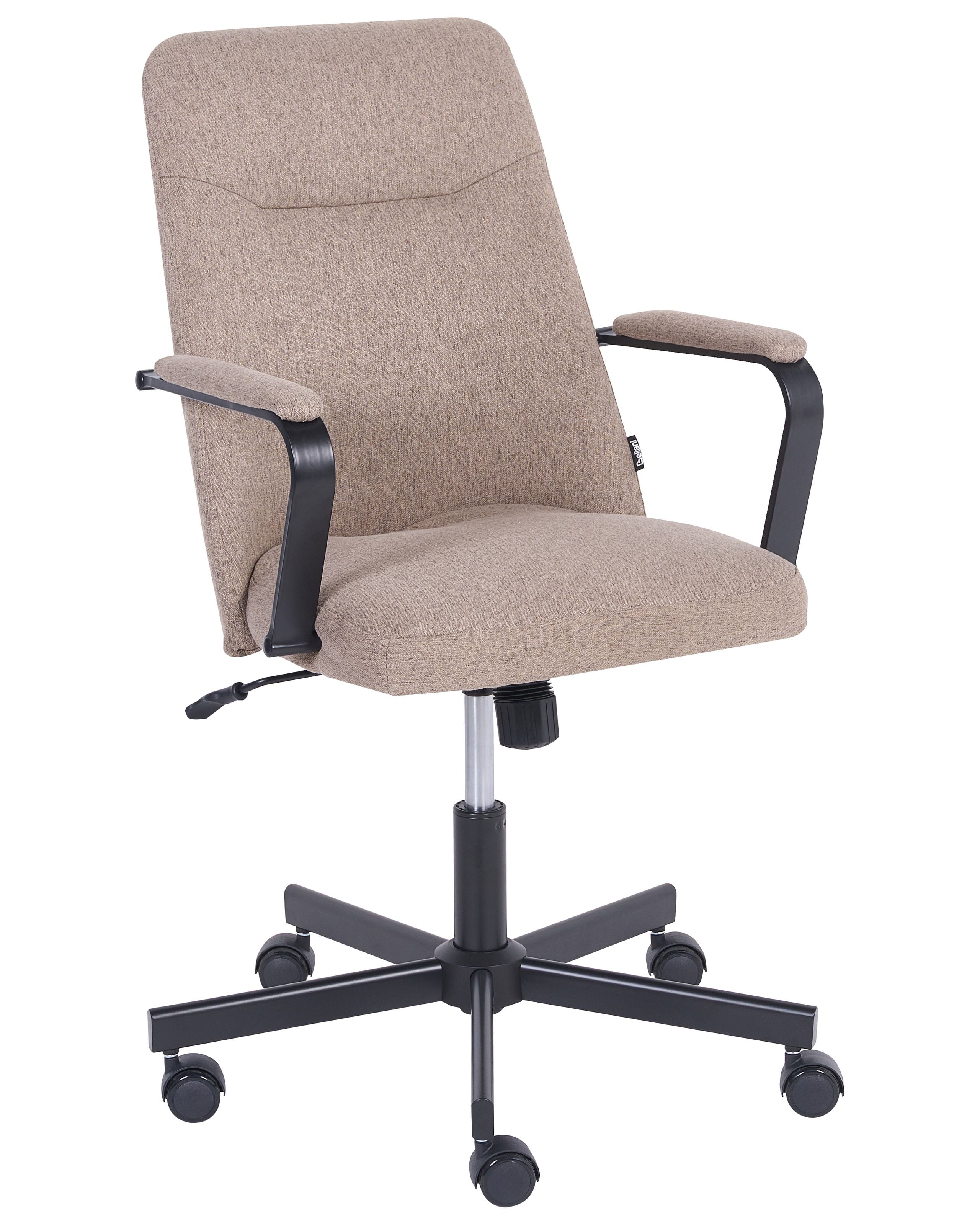 Silla de oficina caroga tela marrón claro