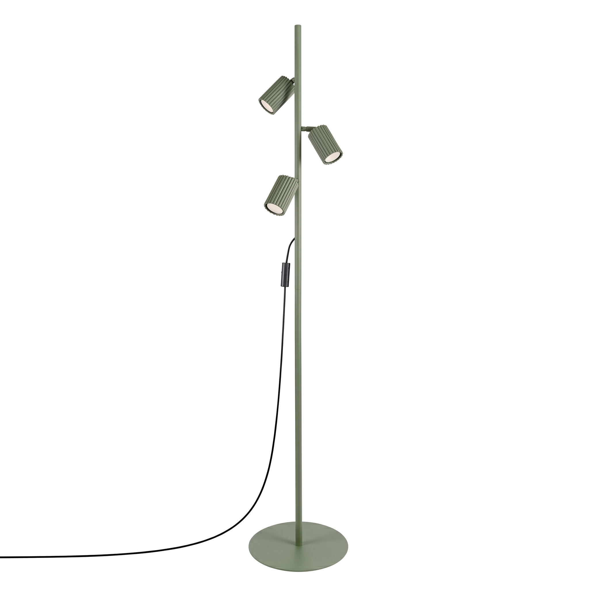 Lámparas de pie karbon 3 verde oliva aluminio 30x155x30cm