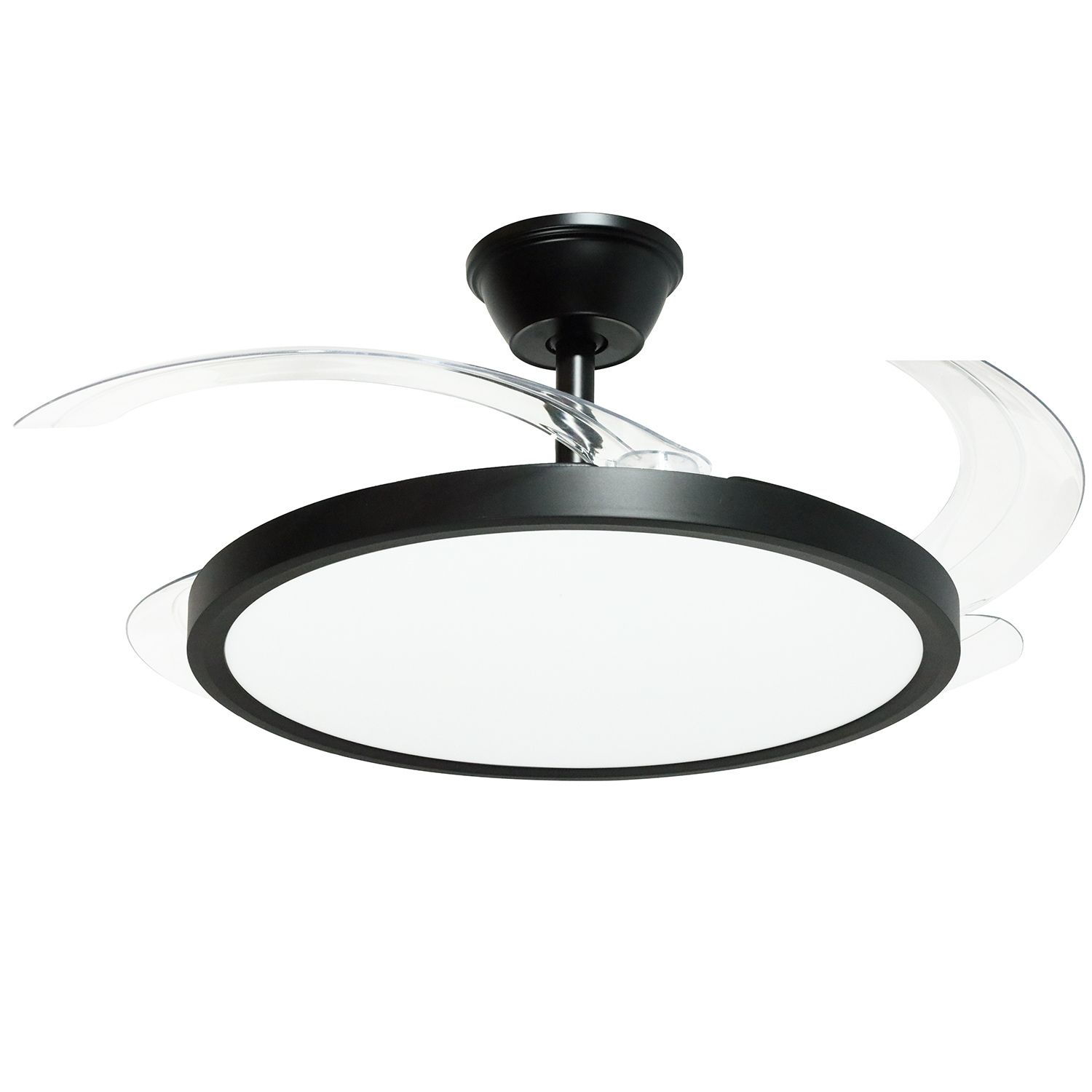 Ventilador de techo con luz harmony negro, 3 aspas retráctiles